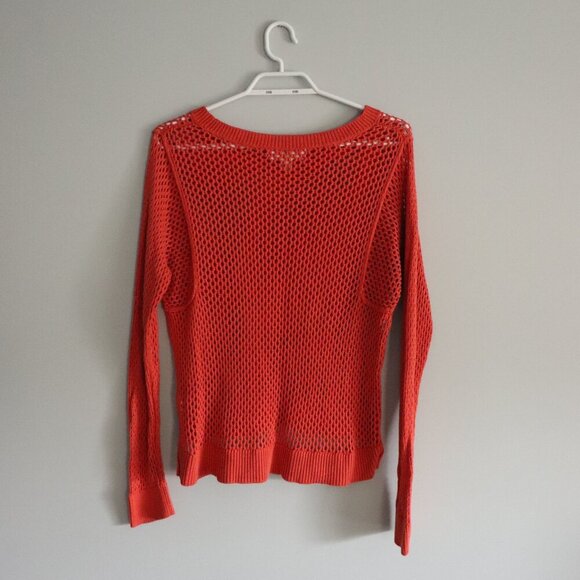 Michael Kors Womens Sz M Open Weave Lightweight Stretch Crochet Pullover Sweater - Picture 2 of 10